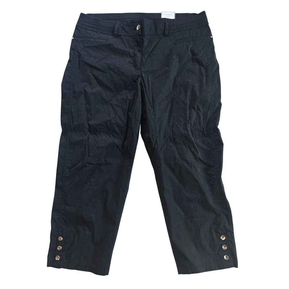 Chico's NWT Cool Cotton Weekend Crop Pants Black The Ultimate Fit  size 2.5 / 14